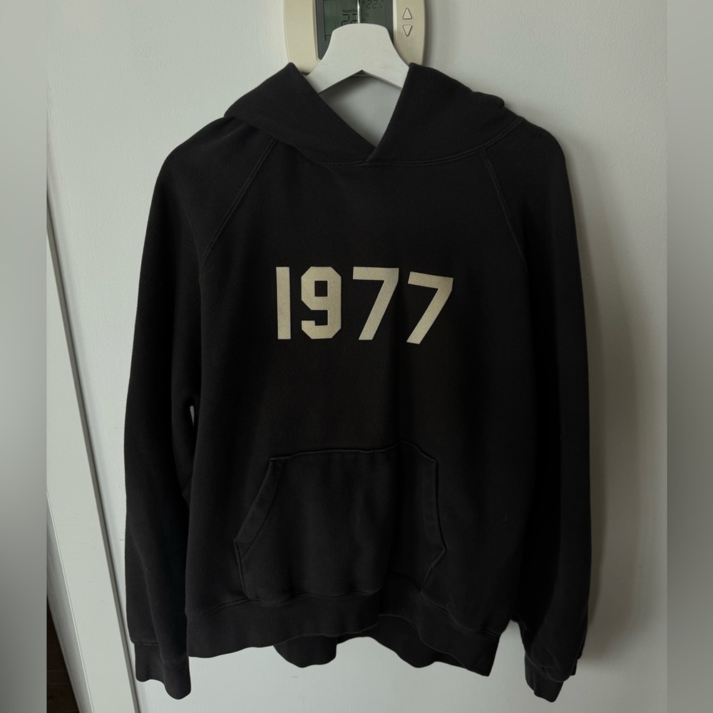 Dark Grey Essential Hoodie with 1977